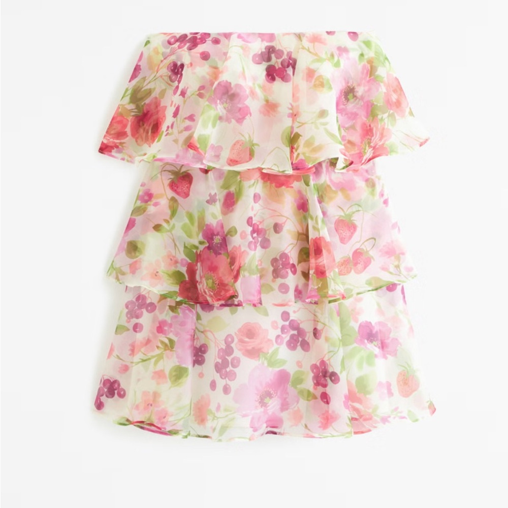 NWT Organza tiered strapless mini dress